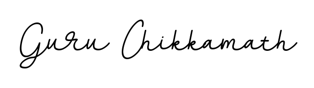 Looking for an artistic signature for Guru Chikkamath? The BallpointsItalic-DORy9 calligraphy style gives a sophisticated flow suitable for business cards and emails. Guru Chikkamath signature style 11 images and pictures png