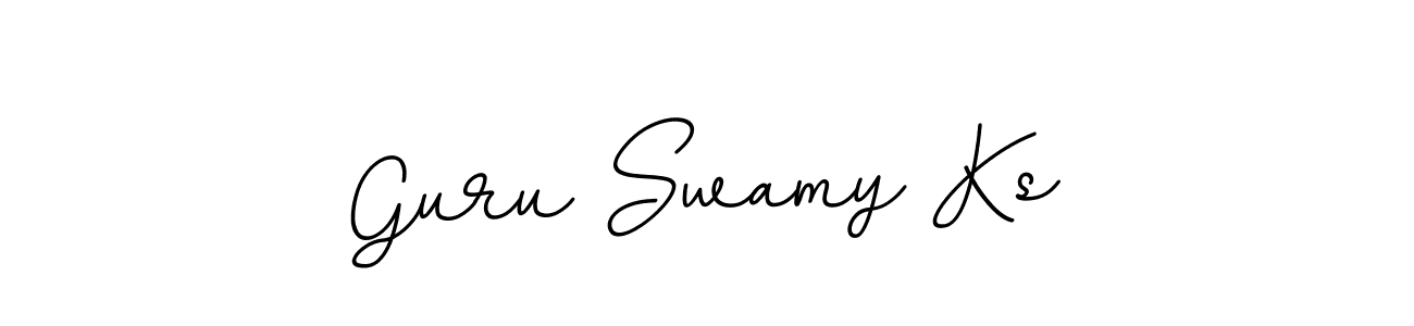 The best way (BallpointsItalic-DORy9) to make a short signature is to pick only two or three words in your name. The name Guru Swamy Ks include a total of six letters. For converting this name. Guru Swamy Ks signature style 11 images and pictures png