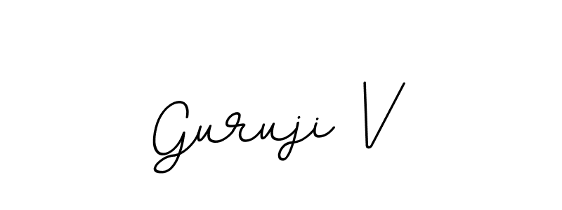 Use a signature maker to create a handwritten signature online. With this signature software, you can design (BallpointsItalic-DORy9) your own signature for name Guruji V. Guruji V signature style 11 images and pictures png