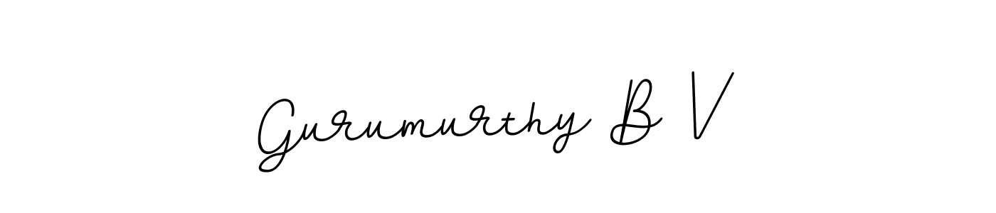 Make a beautiful signature design for name Gurumurthy B V. With this signature (BallpointsItalic-DORy9) style, you can create a handwritten signature for free. Gurumurthy B V signature style 11 images and pictures png