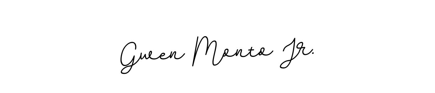 BallpointsItalic-DORy9 is a professional signature style that is perfect for those who want to add a touch of class to their signature. It is also a great choice for those who want to make their signature more unique. Get Gwen Monto Jr. name to fancy signature for free. Gwen Monto Jr. signature style 11 images and pictures png