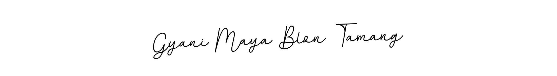 BallpointsItalic-DORy9 is a professional signature style that is perfect for those who want to add a touch of class to their signature. It is also a great choice for those who want to make their signature more unique. Get Gyani Maya Blon Tamang name to fancy signature for free. Gyani Maya Blon Tamang signature style 11 images and pictures png