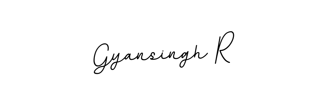 You should practise on your own different ways (BallpointsItalic-DORy9) to write your name (Gyansingh R) in signature. don't let someone else do it for you. Gyansingh R signature style 11 images and pictures png