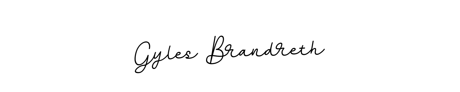 Create a beautiful signature design for name Gyles Brandreth. With this signature (BallpointsItalic-DORy9) fonts, you can make a handwritten signature for free. Gyles Brandreth signature style 11 images and pictures png