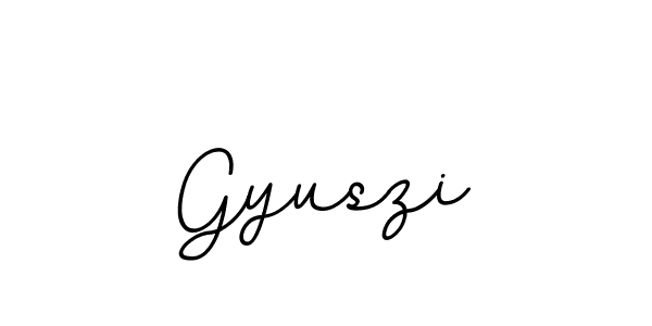 How to make Gyuszi name signature. Use BallpointsItalic-DORy9 style for creating short signs online. This is the latest handwritten sign. Gyuszi signature style 11 images and pictures png