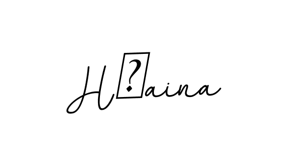 Create a beautiful signature design for name H`aina. With this signature (BallpointsItalic-DORy9) fonts, you can make a handwritten signature for free. H`aina signature style 11 images and pictures png