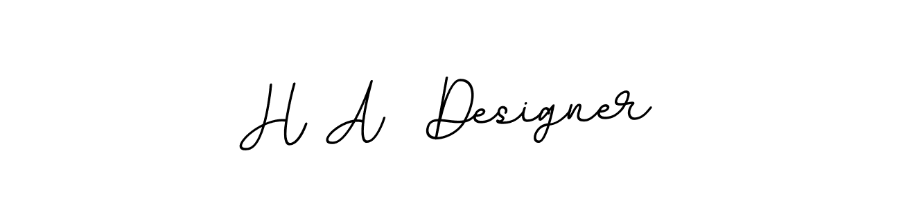 Design your own signature with our free online signature maker. With this signature software, you can create a handwritten (BallpointsItalic-DORy9) signature for name H A  Designer. H A  Designer signature style 11 images and pictures png