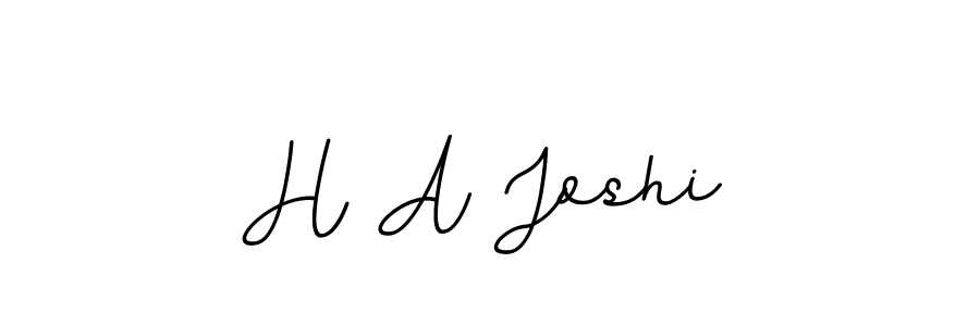 How to make H A Joshi name signature. Use BallpointsItalic-DORy9 style for creating short signs online. This is the latest handwritten sign. H A Joshi signature style 11 images and pictures png