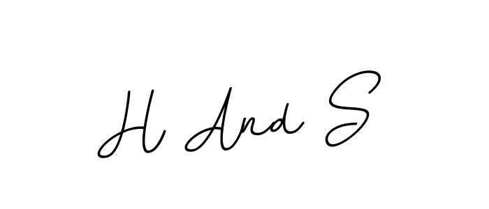 How to make H And S name signature. Use BallpointsItalic-DORy9 style for creating short signs online. This is the latest handwritten sign. H And S signature style 11 images and pictures png