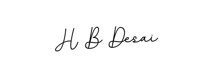 Create a beautiful signature design for name H B Desai. With this signature (BallpointsItalic-DORy9) fonts, you can make a handwritten signature for free. H B Desai signature style 11 images and pictures png