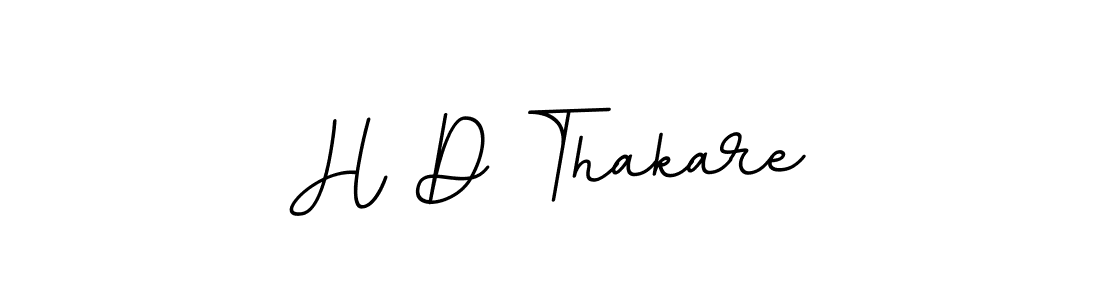How to make H D Thakare name signature. Use BallpointsItalic-DORy9 style for creating short signs online. This is the latest handwritten sign. H D Thakare signature style 11 images and pictures png
