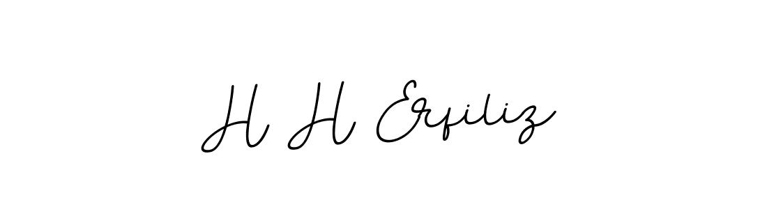 Design your own signature with our free online signature maker. With this signature software, you can create a handwritten (BallpointsItalic-DORy9) signature for name H H Erfiliz. H H Erfiliz signature style 11 images and pictures png