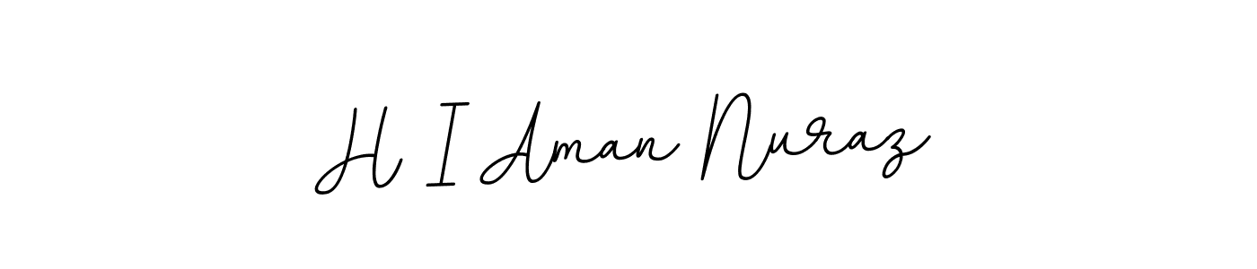 This is the best signature style for the H I Aman Nuraz name. Also you like these signature font (BallpointsItalic-DORy9). Mix name signature. H I Aman Nuraz signature style 11 images and pictures png