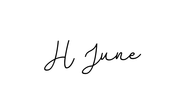The best way (BallpointsItalic-DORy9) to make a short signature is to pick only two or three words in your name. The name H June include a total of six letters. For converting this name. H June signature style 11 images and pictures png