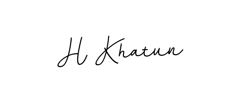 Make a beautiful signature design for name H Khatun. With this signature (BallpointsItalic-DORy9) style, you can create a handwritten signature for free. H Khatun signature style 11 images and pictures png