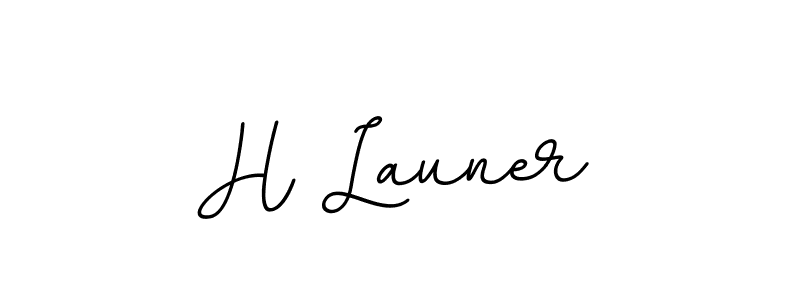 Create a beautiful signature design for name H Launer. With this signature (BallpointsItalic-DORy9) fonts, you can make a handwritten signature for free. H Launer signature style 11 images and pictures png