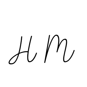Make a beautiful signature design for name H M. With this signature (BallpointsItalic-DORy9) style, you can create a handwritten signature for free. H M signature style 11 images and pictures png