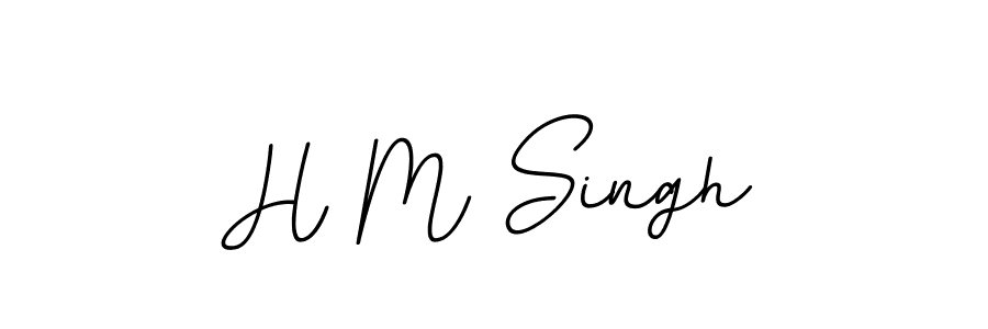 How to make H M Singh name signature. Use BallpointsItalic-DORy9 style for creating short signs online. This is the latest handwritten sign. H M Singh signature style 11 images and pictures png