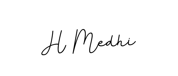 Use a signature maker to create a handwritten signature online. With this signature software, you can design (BallpointsItalic-DORy9) your own signature for name H Medhi. H Medhi signature style 11 images and pictures png