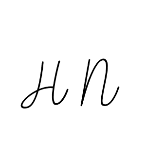 Design your own signature with our free online signature maker. With this signature software, you can create a handwritten (BallpointsItalic-DORy9) signature for name H N. H N signature style 11 images and pictures png