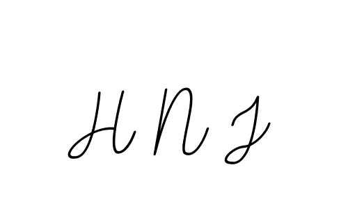 Design your own signature with our free online signature maker. With this signature software, you can create a handwritten (BallpointsItalic-DORy9) signature for name H N J. H N J signature style 11 images and pictures png
