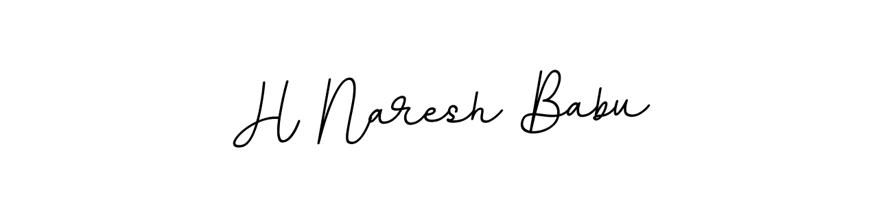 Design your own signature with our free online signature maker. With this signature software, you can create a handwritten (BallpointsItalic-DORy9) signature for name H Naresh Babu. H Naresh Babu signature style 11 images and pictures png