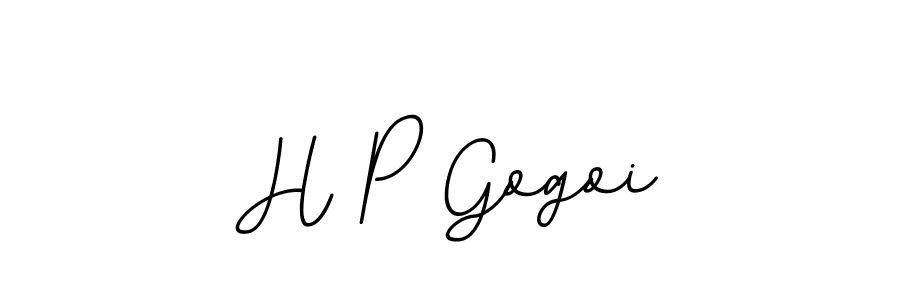 How to make H P Gogoi name signature. Use BallpointsItalic-DORy9 style for creating short signs online. This is the latest handwritten sign. H P Gogoi signature style 11 images and pictures png