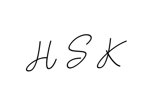 The best way (BallpointsItalic-DORy9) to make a short signature is to pick only two or three words in your name. The name H S K include a total of six letters. For converting this name. H S K signature style 11 images and pictures png