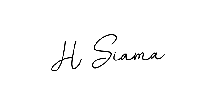 How to make H Siama name signature. Use BallpointsItalic-DORy9 style for creating short signs online. This is the latest handwritten sign. H Siama signature style 11 images and pictures png