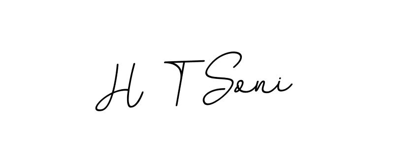 Use a signature maker to create a handwritten signature online. With this signature software, you can design (BallpointsItalic-DORy9) your own signature for name H T Soni. H T Soni signature style 11 images and pictures png