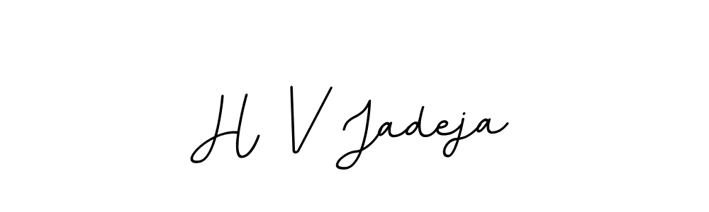 How to make H V Jadeja name signature. Use BallpointsItalic-DORy9 style for creating short signs online. This is the latest handwritten sign. H V Jadeja signature style 11 images and pictures png