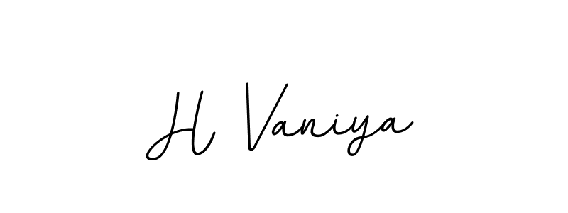 Create a beautiful signature design for name H Vaniya. With this signature (BallpointsItalic-DORy9) fonts, you can make a handwritten signature for free. H Vaniya signature style 11 images and pictures png