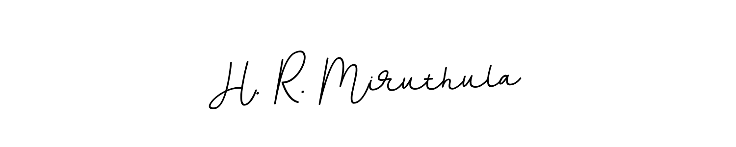 Create a beautiful signature design for name H. R. Miruthula. With this signature (BallpointsItalic-DORy9) fonts, you can make a handwritten signature for free. H. R. Miruthula signature style 11 images and pictures png