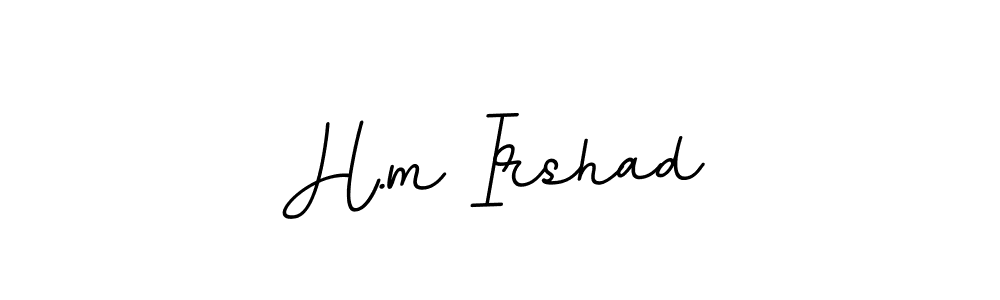 Use a signature maker to create a handwritten signature online. With this signature software, you can design (BallpointsItalic-DORy9) your own signature for name H.m Irshad. H.m Irshad signature style 11 images and pictures png