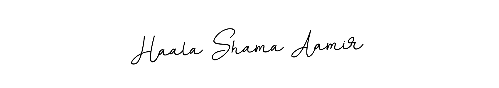 How to make Haala Shama Aamir name signature. Use BallpointsItalic-DORy9 style for creating short signs online. This is the latest handwritten sign. Haala Shama Aamir signature style 11 images and pictures png