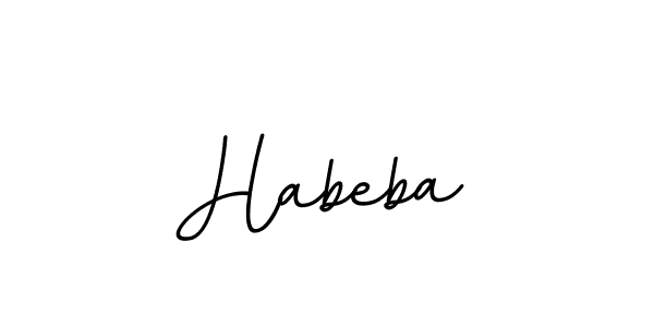 Use a signature maker to create a handwritten signature online. With this signature software, you can design (BallpointsItalic-DORy9) your own signature for name Habeba. Habeba signature style 11 images and pictures png