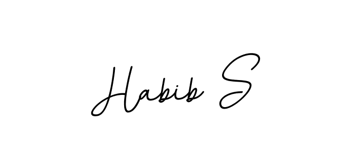 The best way (BallpointsItalic-DORy9) to make a short signature is to pick only two or three words in your name. The name Habib S include a total of six letters. For converting this name. Habib S signature style 11 images and pictures png