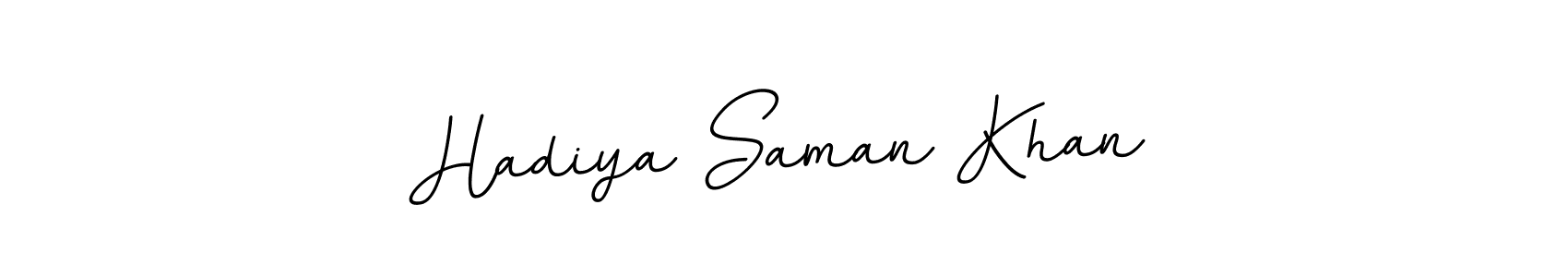 The best way (BallpointsItalic-DORy9) to make a short signature is to pick only two or three words in your name. The name Hadiya Saman Khan include a total of six letters. For converting this name. Hadiya Saman Khan signature style 11 images and pictures png