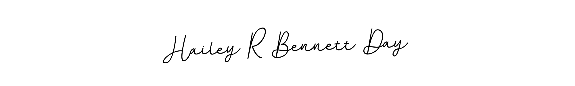 You should practise on your own different ways (BallpointsItalic-DORy9) to write your name (Hailey R Bennett Day) in signature. don't let someone else do it for you. Hailey R Bennett Day signature style 11 images and pictures png