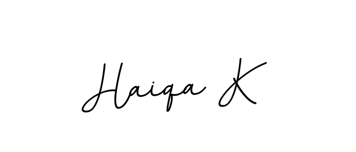 Use a signature maker to create a handwritten signature online. With this signature software, you can design (BallpointsItalic-DORy9) your own signature for name Haiqa K. Haiqa K signature style 11 images and pictures png