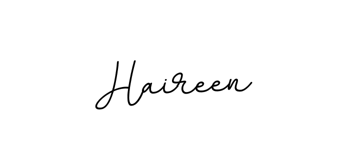 Design your own signature with our free online signature maker. With this signature software, you can create a handwritten (BallpointsItalic-DORy9) signature for name Haireen. Haireen signature style 11 images and pictures png