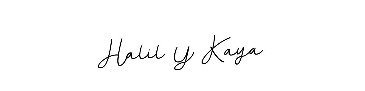 Make a beautiful signature design for name Halil Y Kaya. With this signature (BallpointsItalic-DORy9) style, you can create a handwritten signature for free. Halil Y Kaya signature style 11 images and pictures png