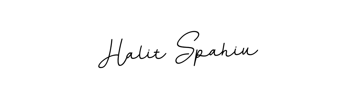 Make a beautiful signature design for name Halit Spahiu. With this signature (BallpointsItalic-DORy9) style, you can create a handwritten signature for free. Halit Spahiu signature style 11 images and pictures png