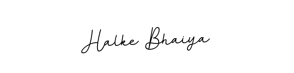 Use a signature maker to create a handwritten signature online. With this signature software, you can design (BallpointsItalic-DORy9) your own signature for name Halke Bhaiya. Halke Bhaiya signature style 11 images and pictures png