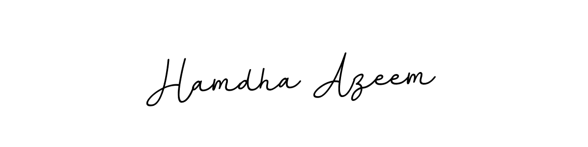 This is the best signature style for the Hamdha Azeem name. Also you like these signature font (BallpointsItalic-DORy9). Mix name signature. Hamdha Azeem signature style 11 images and pictures png