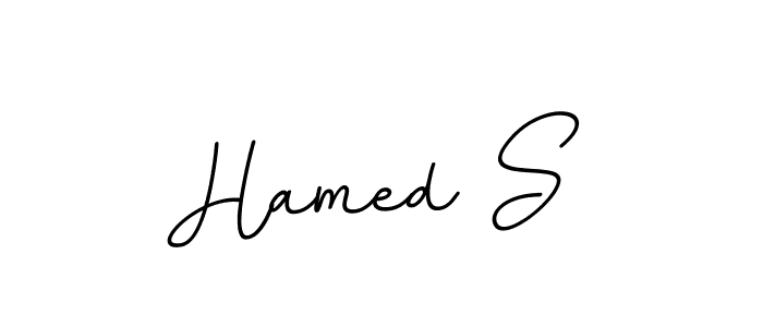 The best way (BallpointsItalic-DORy9) to make a short signature is to pick only two or three words in your name. The name Hamed S include a total of six letters. For converting this name. Hamed S signature style 11 images and pictures png