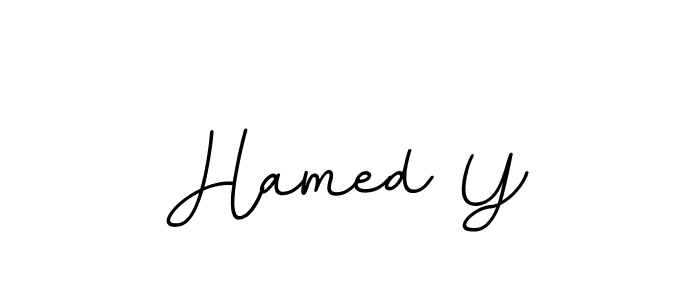 Make a beautiful signature design for name Hamed Y. With this signature (BallpointsItalic-DORy9) style, you can create a handwritten signature for free. Hamed Y signature style 11 images and pictures png