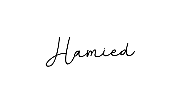 You should practise on your own different ways (BallpointsItalic-DORy9) to write your name (Hamied) in signature. don't let someone else do it for you. Hamied signature style 11 images and pictures png