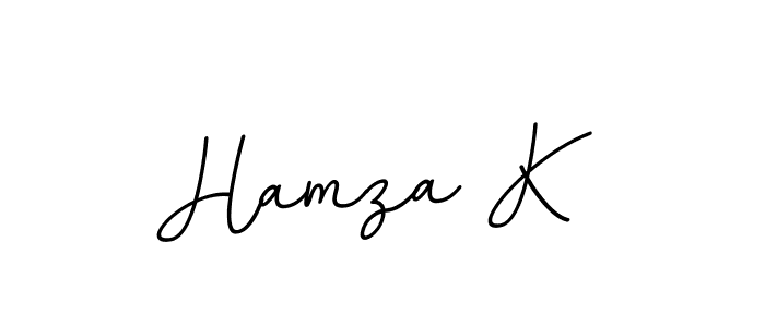 It looks lik you need a new signature style for name Hamza K. Design unique handwritten (BallpointsItalic-DORy9) signature with our free signature maker in just a few clicks. Hamza K signature style 11 images and pictures png