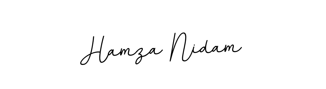 Create a beautiful signature design for name Hamza Nidam. With this signature (BallpointsItalic-DORy9) fonts, you can make a handwritten signature for free. Hamza Nidam signature style 11 images and pictures png